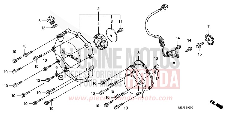 CRANKCASE COVER for CB1300 Super Bold'or ABS DARKNESS BLACK METALLIC (NH463F) from 2007